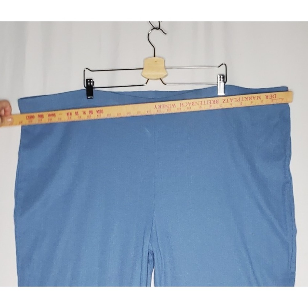 Fashion Formulas Vtg 60s Knit Pant Top Set Womens 3X Blue Textured Button Pocket - Picture 14 of 16